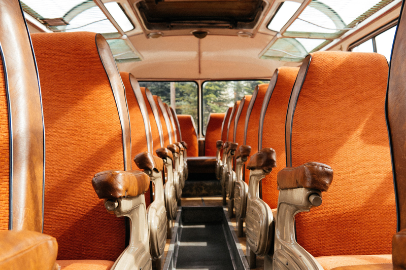 interior charter bus