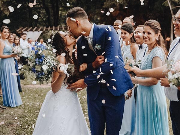 couple celebrating their wedding